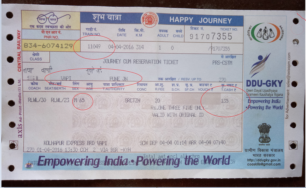 Indian Railway Fare Chart 2016 17
